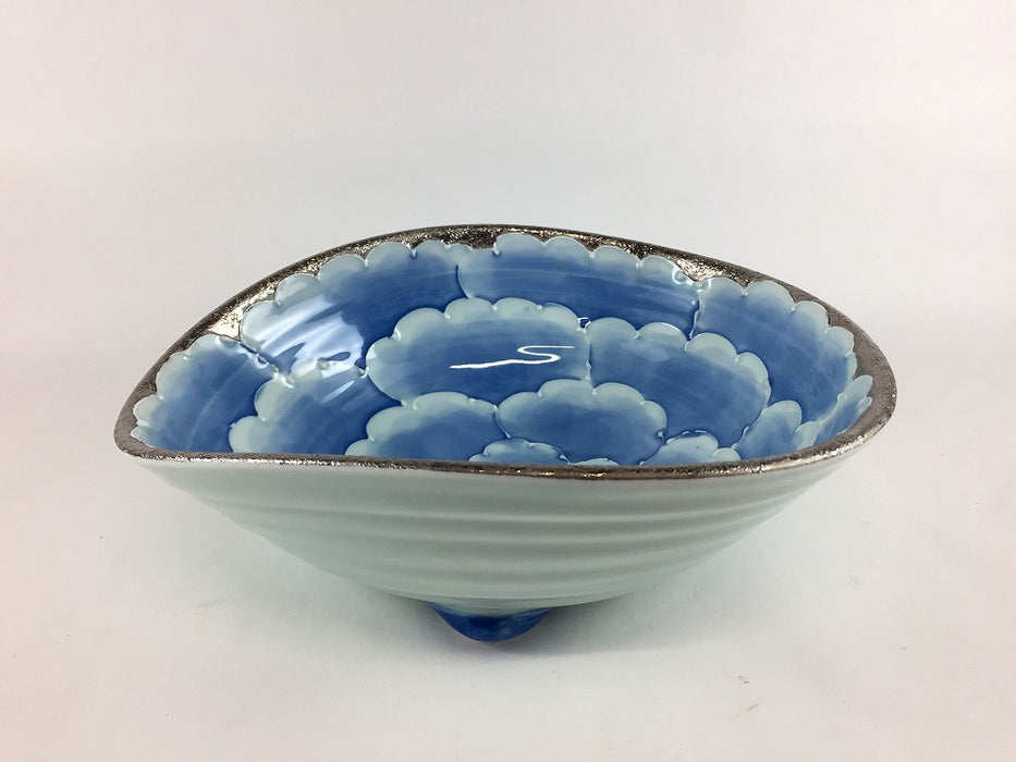 【SALE】プラチナ牡丹　貝足鉢(小)　22cm　有田焼【訳あり】