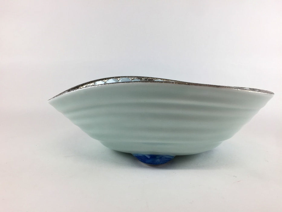 【SALE】プラチナ牡丹　貝足鉢(小)　22cm　有田焼【訳あり】