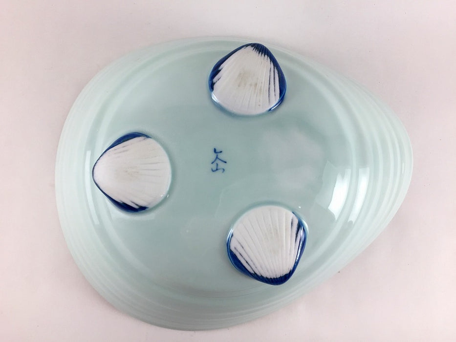 【SALE】プラチナ牡丹　貝足鉢(小)　22cm　有田焼【訳あり】