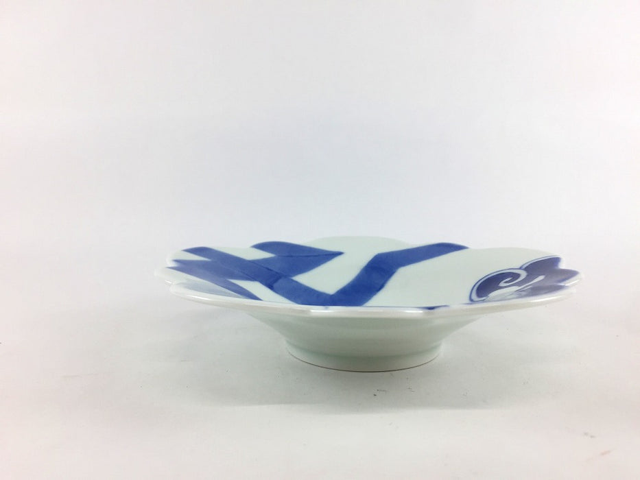 【SALE】江戸染うさぎ花皿　15cm　有田焼【訳あり】