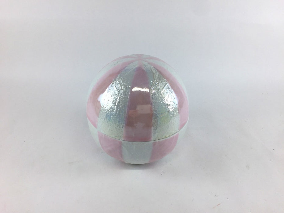 【SALE】ピンクパール丸蓋物　10.5cm　有田焼【訳あり】