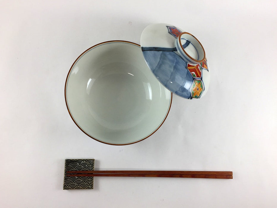 【SALE】4.4寸蓋物　染錦亀甲紋　13cm　有田焼【訳あり】