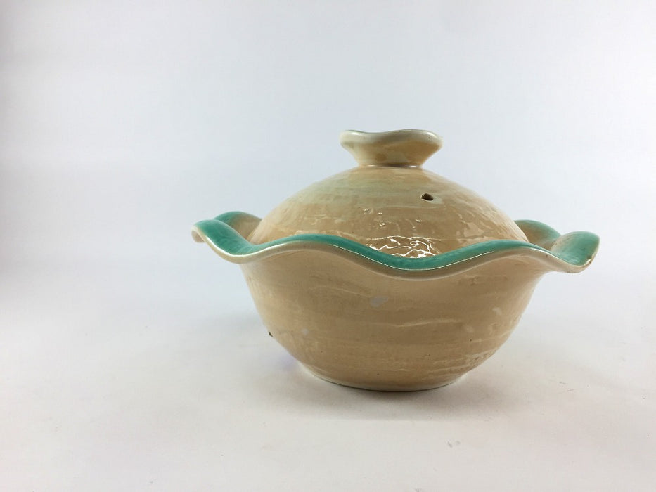 【SALE】花型小鍋　グリーン吹　17.5cm　有田焼【訳あり】