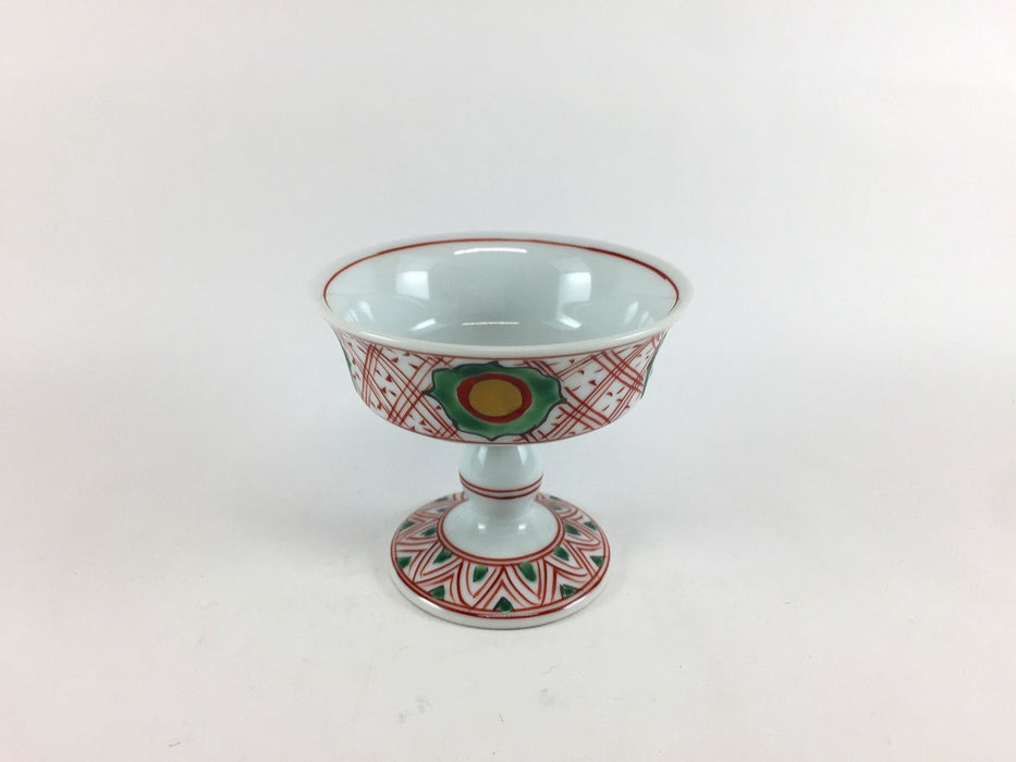 【SALE】文窯高台小付　錦万歴字紋　8cm　有田焼【訳あり】