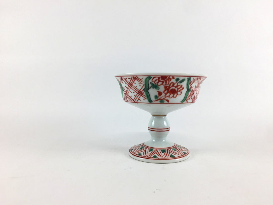 【SALE】文窯高台小付　錦万歴字紋　8cm　有田焼【訳あり】