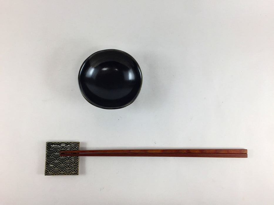 【SALE】黒銀ハケひねりチョコ　7.5cm　有田焼【訳あり】