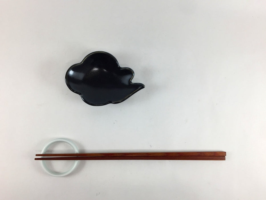 【SALE】黒マット雲型豆小皿　10cm　有田焼【訳あり】