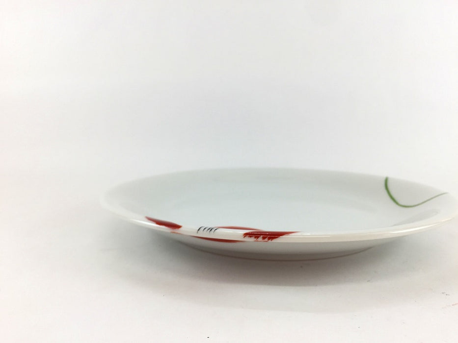 【SALE】赤椿絵　19.5㎝丸皿　有田焼【訳あり】