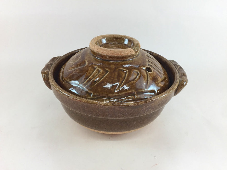 【SALE】アメ釉5.2寸深土鍋　15cm　有田焼【訳あり】