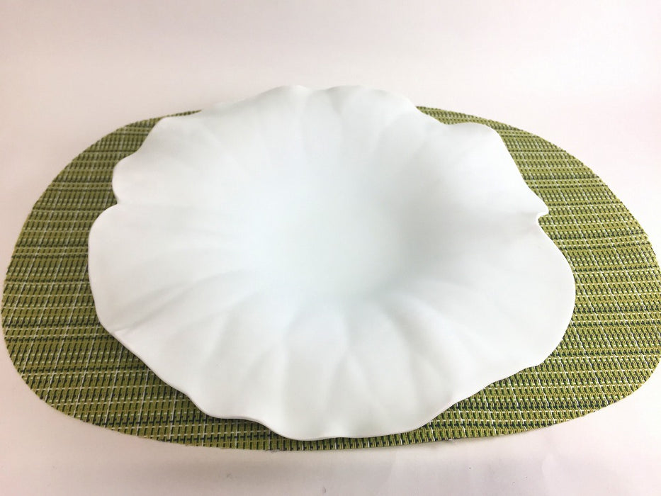 (強化)白磁ブラスト　ロータスプレート　25cm　有田焼(j.R)