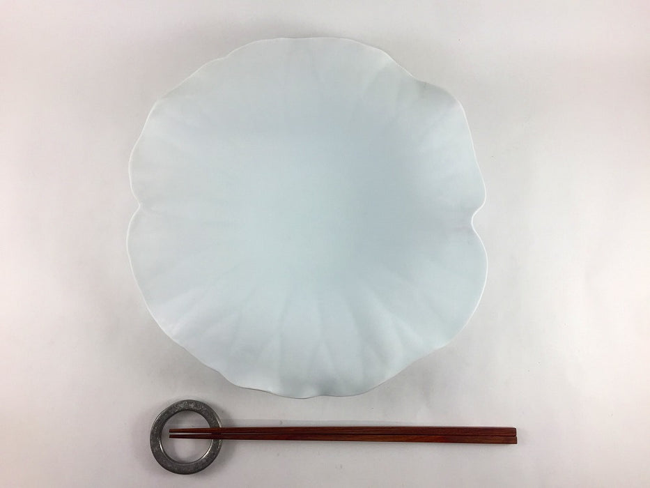 (強化)白磁ブラスト　ロータスプレート　25cm　有田焼(j.R)