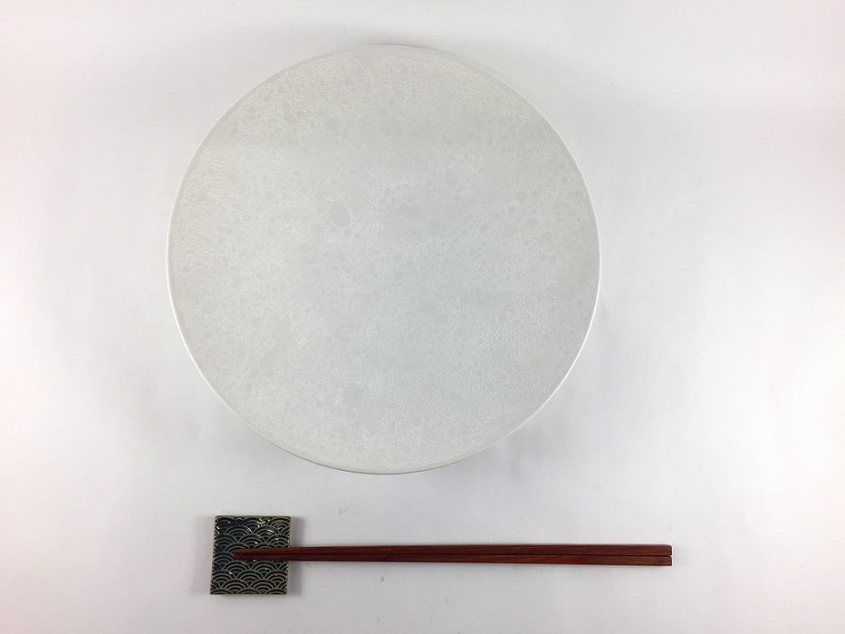 23cm高台プレート　白泡雲銀　有田焼(j.R)