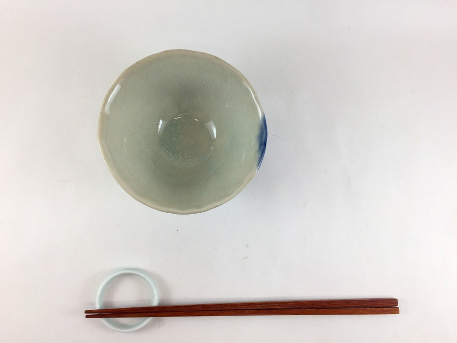 【SALE】緑釉ブルー流し　広口デザートカップ　11cm　有田焼【訳あり】