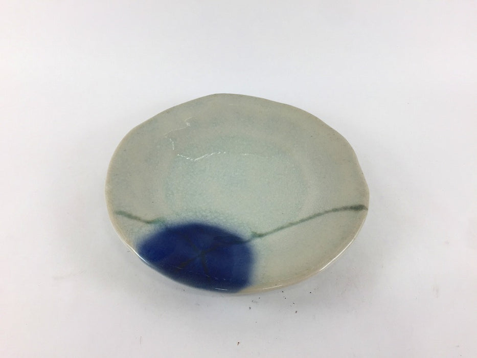 【SALE】緑釉ブルー流し　広口デザート皿　14.5cm　有田焼【訳あり】