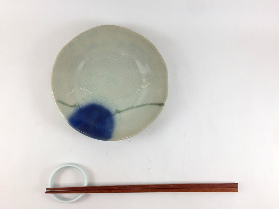 【SALE】緑釉ブルー流し　広口デザート皿　14.5cm　有田焼【訳あり】