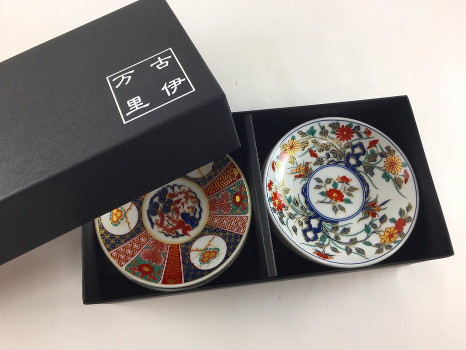 古伊万里小皿　5枚揃い(化粧箱入)　肥前有田焼(j.R)