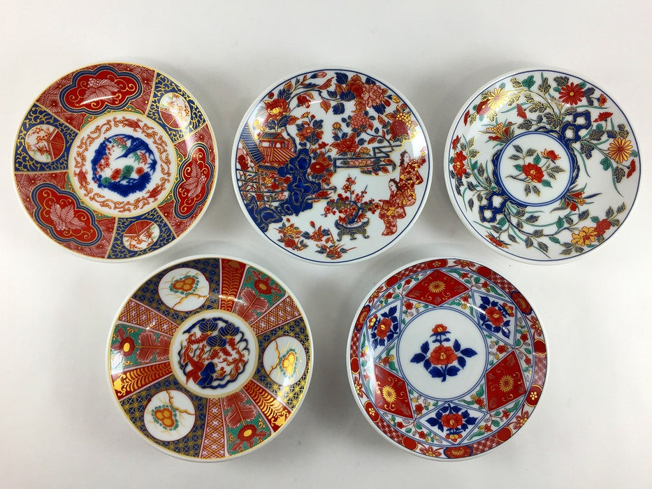 古伊万里小皿　5枚揃い(化粧箱入)　肥前有田焼(j.R)