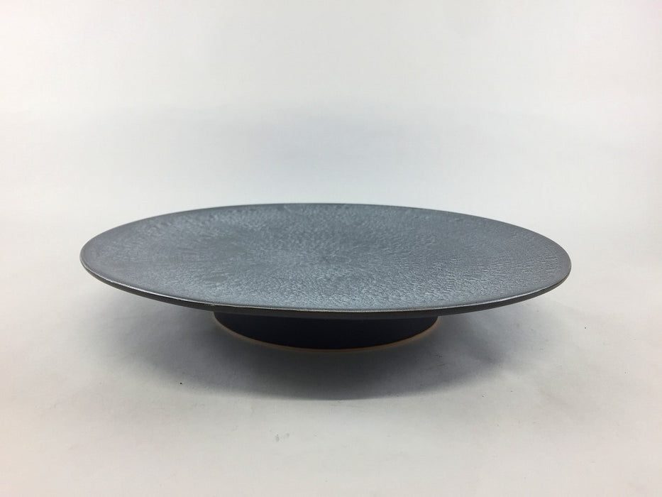 【SALE】23cm高台プレート　黒泡雲銀　有田焼【訳あり】