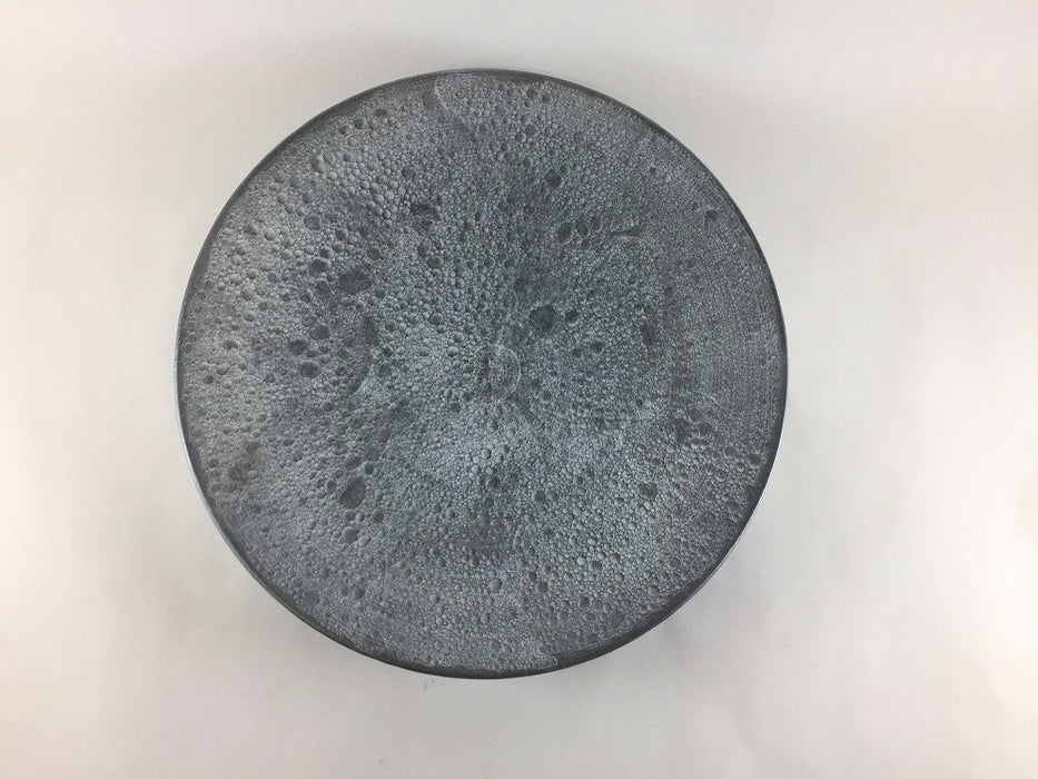 【SALE】23cm高台プレート　黒泡雲銀　有田焼【訳あり】