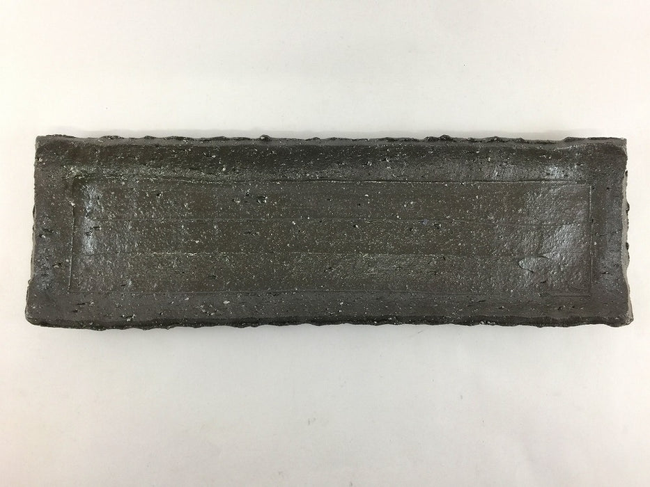 【SALE】手造32cm長皿　黒陶彫　波佐見焼【訳あり】