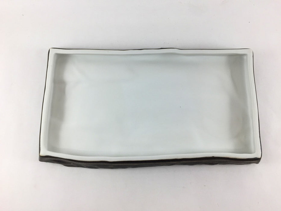 【SALE】墨黒　長角台皿　25cm　有田焼【訳あり】