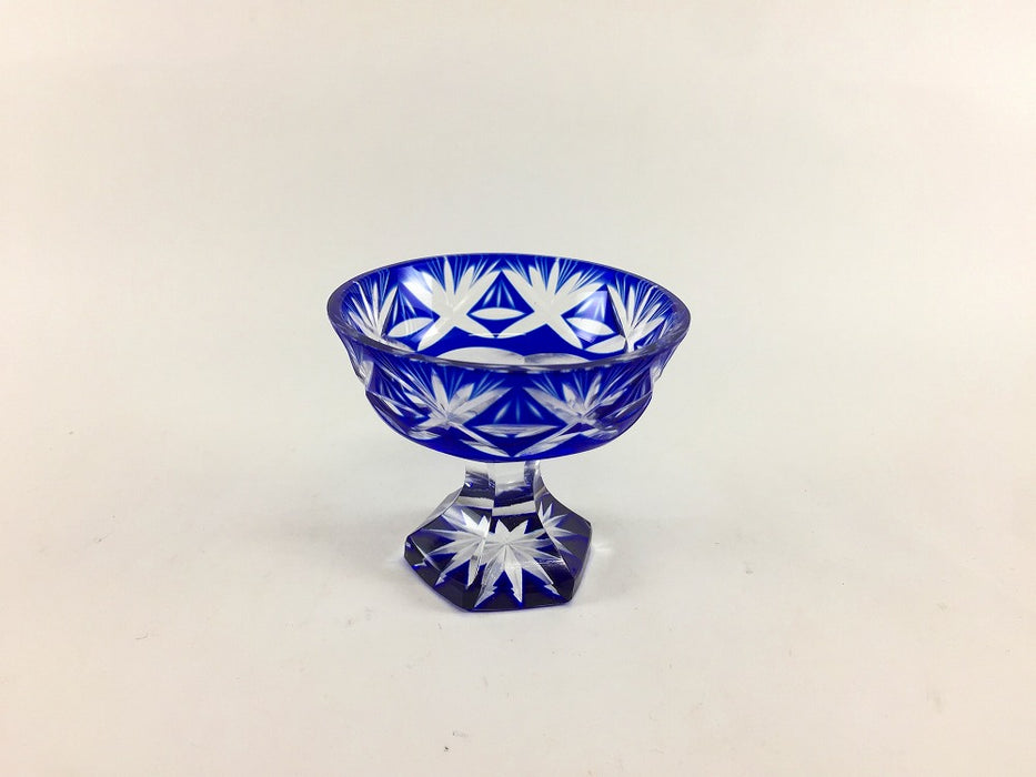 【SALE】青切子高小付　5cm　国産【訳あり】