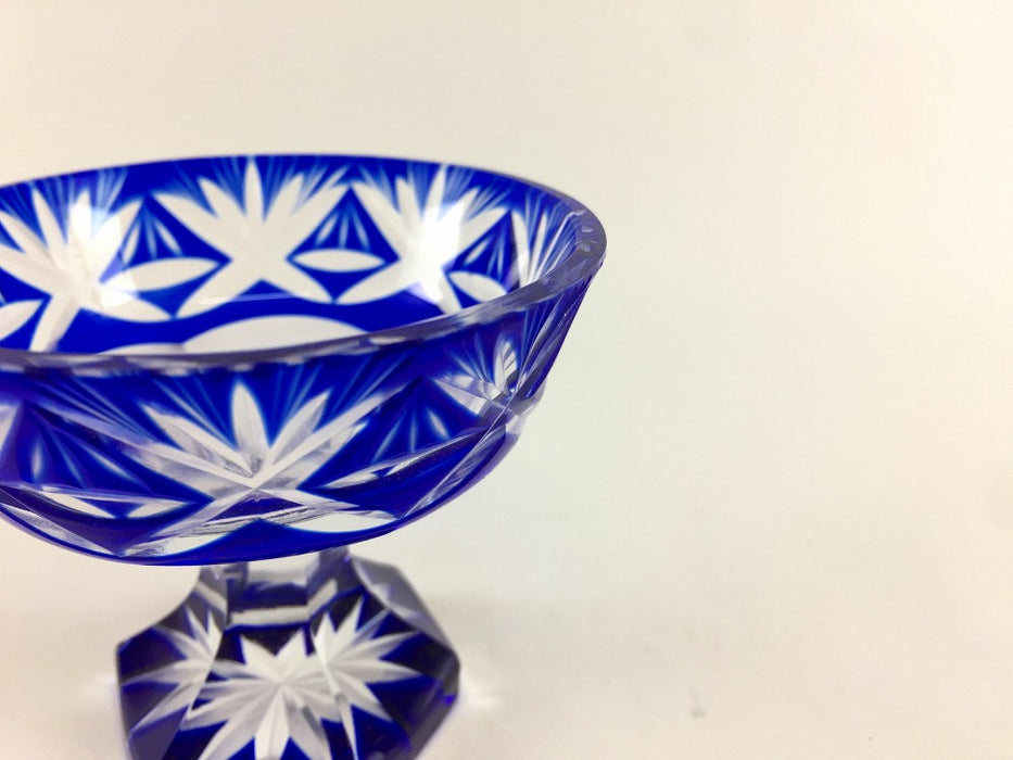 【SALE】青切子高小付　5cm　国産【訳あり】