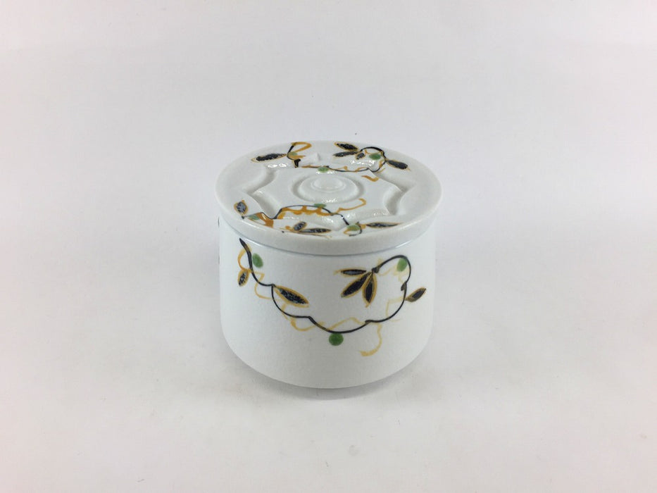 【SALE】90銅鏡蓋物　金唐草　9cm　有田焼【訳あり】