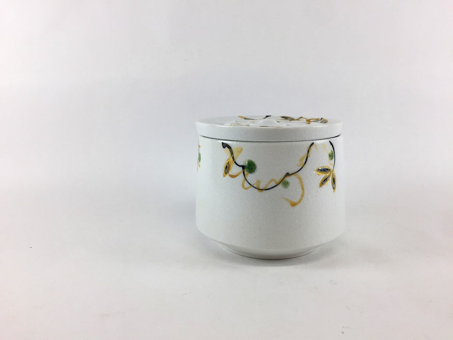 【SALE】90銅鏡蓋物　金唐草　9cm　有田焼【訳あり】