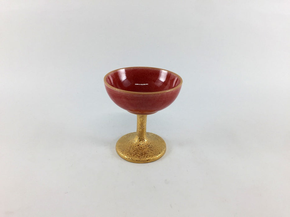 【SALE】高杯　赤オリベ金　6cm/30cc　有田焼【訳あり】
