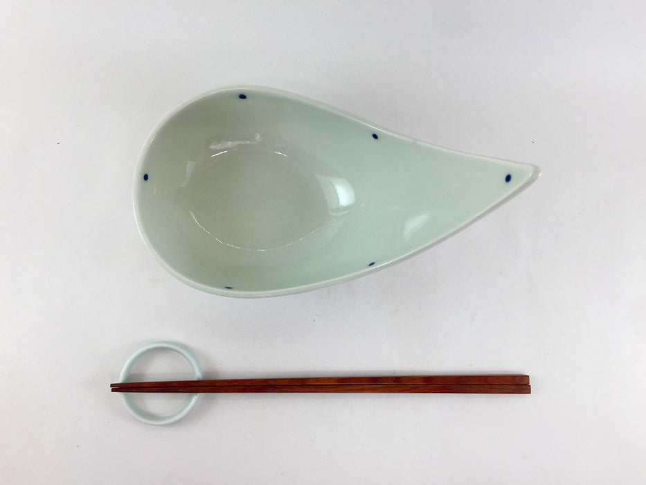 【SALE】染付点柄しずく型小丼　20cm　有田焼【訳あり】