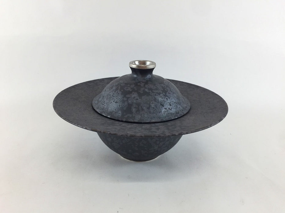 【SALE】16リム蓋物　黒結晶　16cm　有田焼【訳あり】