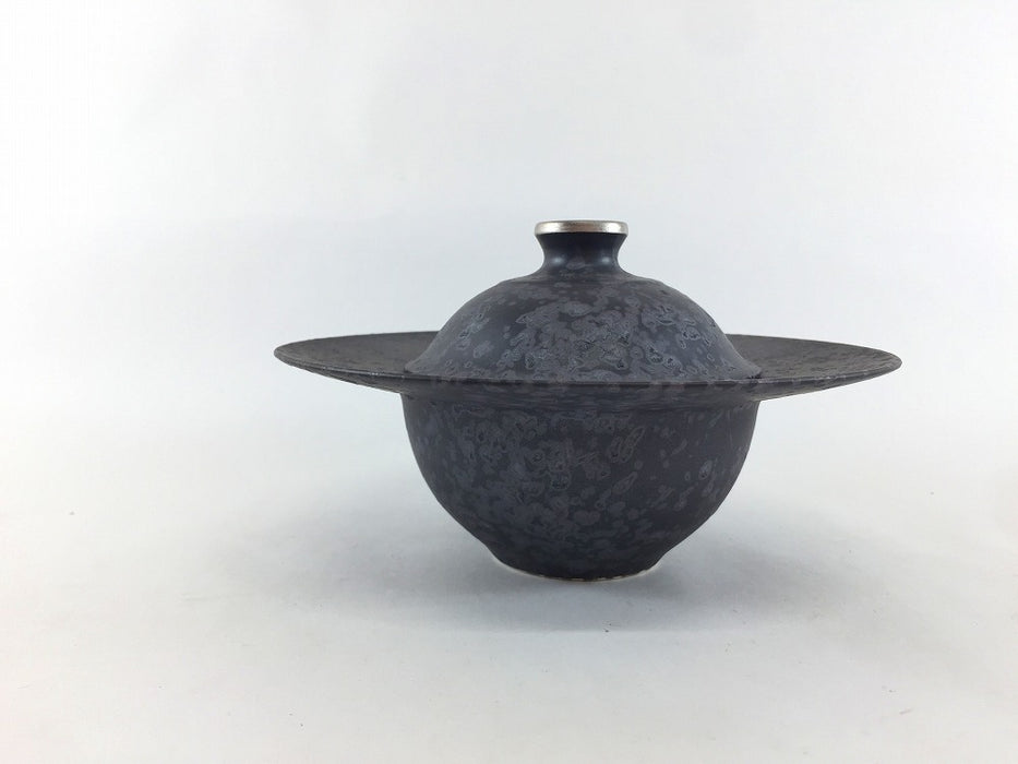 【SALE】16リム蓋物　黒結晶　16cm　有田焼【訳あり】