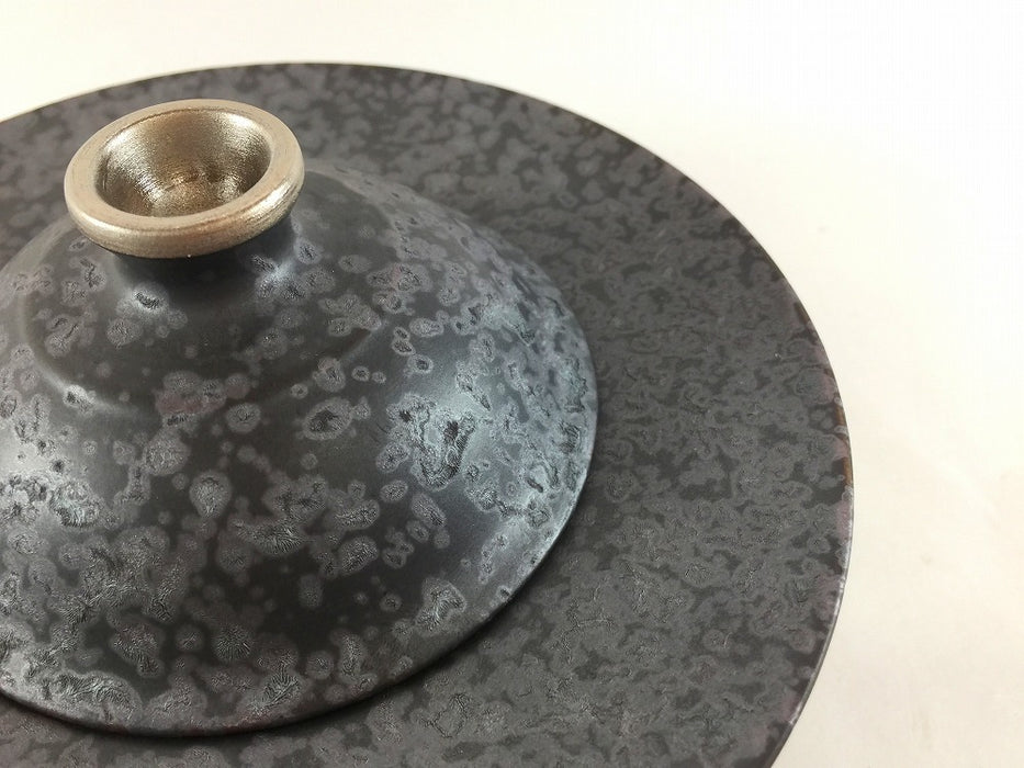 【SALE】16リム蓋物　黒結晶　16cm　有田焼【訳あり】