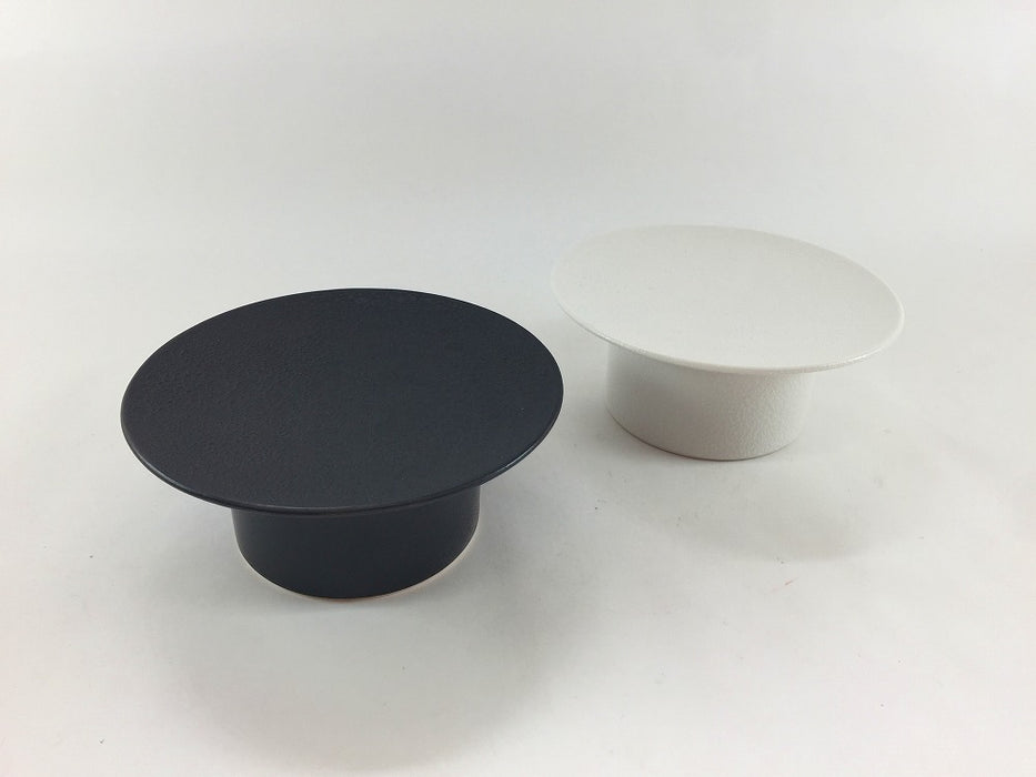 12cm高台プレート　黒泡化粧/白泡化粧　有田焼(j.R)