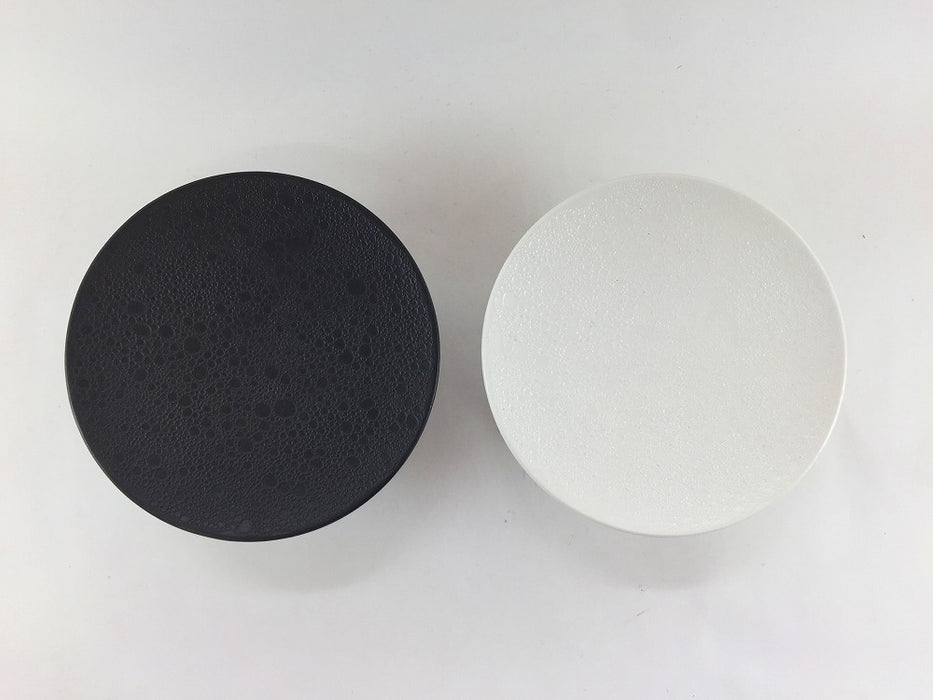 12cm高台プレート　黒泡化粧/白泡化粧　有田焼(j.R)