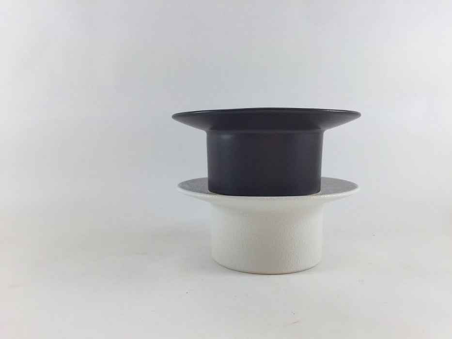 12cm高台プレート　黒泡化粧/白泡化粧　有田焼(j.R)