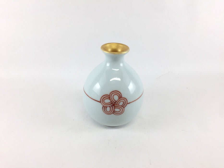 【SALE】梅水引(赤)　丸徳利　200cc　伊万里焼【訳あり】