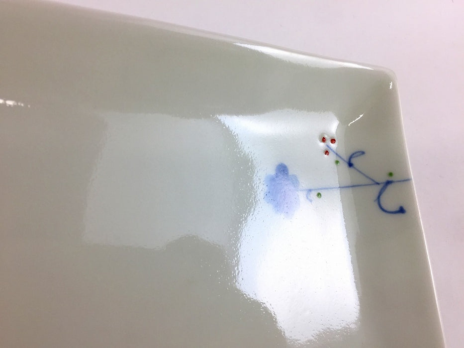 【SALE】15角皿　色草　15.5m　有田焼【訳あり】