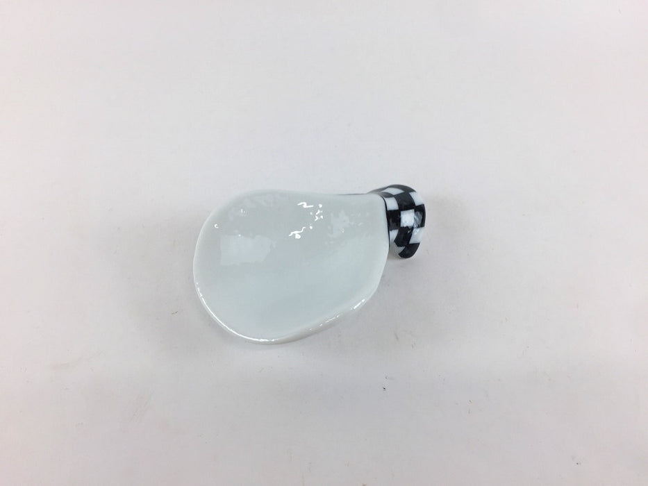 【SALE】ヘラ珍味　黒チェック　7cm　有田焼【訳あり】