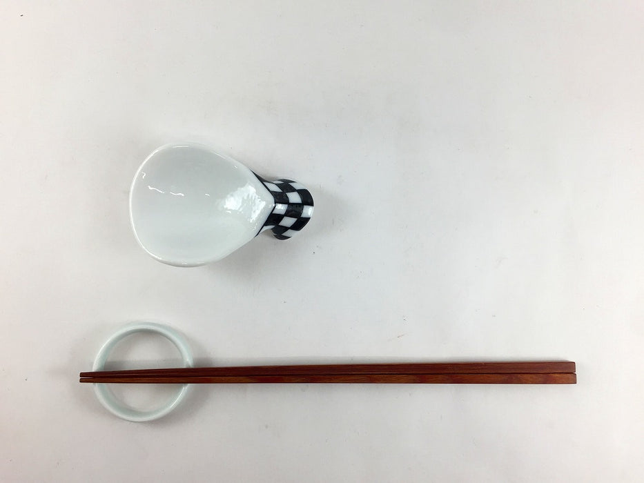 【SALE】ヘラ珍味　黒チェック　7cm　有田焼【訳あり】