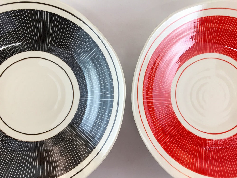 【SALE】絹十草菓子鉢　(黒/赤)　24.5cm　波佐見焼【訳あり】