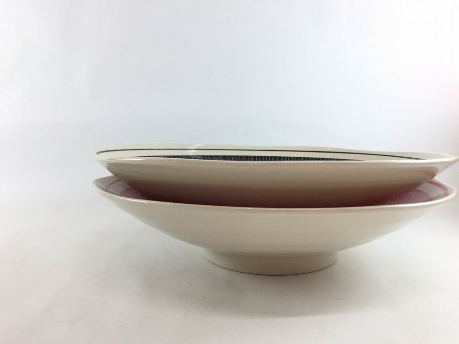 【SALE】絹十草菓子鉢　(黒/赤)　24.5cm　波佐見焼【訳あり】