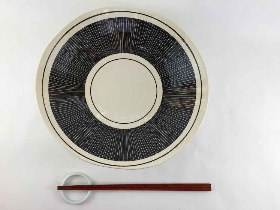 【SALE】絹十草菓子鉢　(黒/赤)　24.5cm　波佐見焼【訳あり】