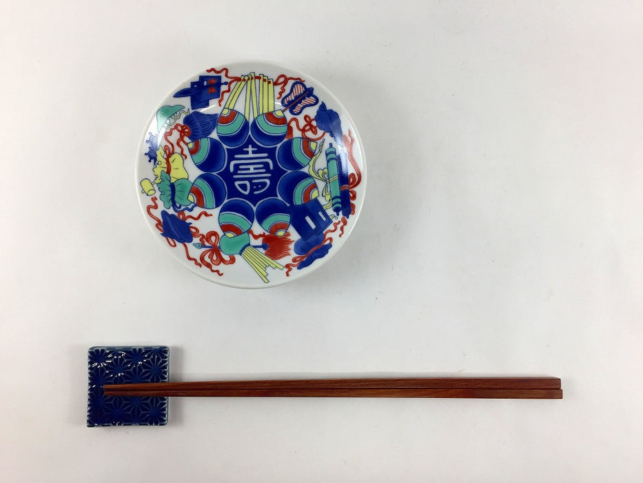 【12月中旬入荷予定】色鍋島小皿　5枚揃い(化粧箱入)　肥前有田焼(j.R)