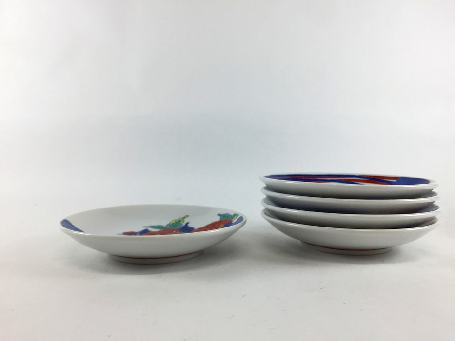 【12月中旬入荷予定】色鍋島小皿　5枚揃い(化粧箱入)　肥前有田焼(j.R)