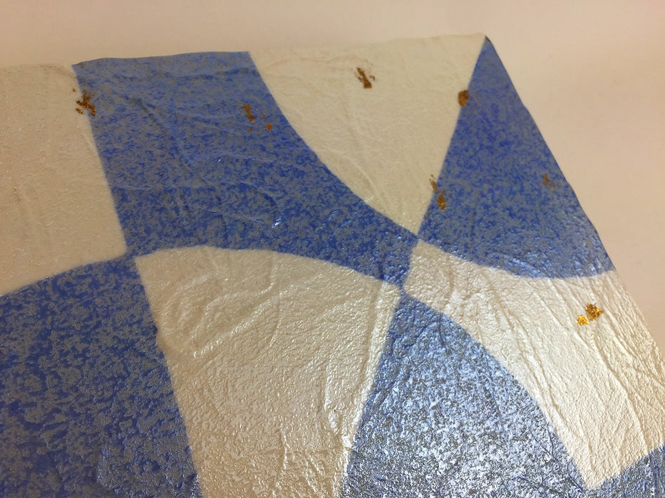 【SALE】ブルー蜜柑割紋　尺正角陶板　30cm　有田焼【訳あり】