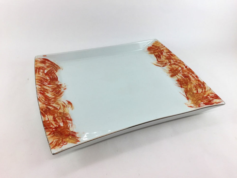 【SALE】紅金刷毛プレート皿　28cm　有田焼【訳あり】