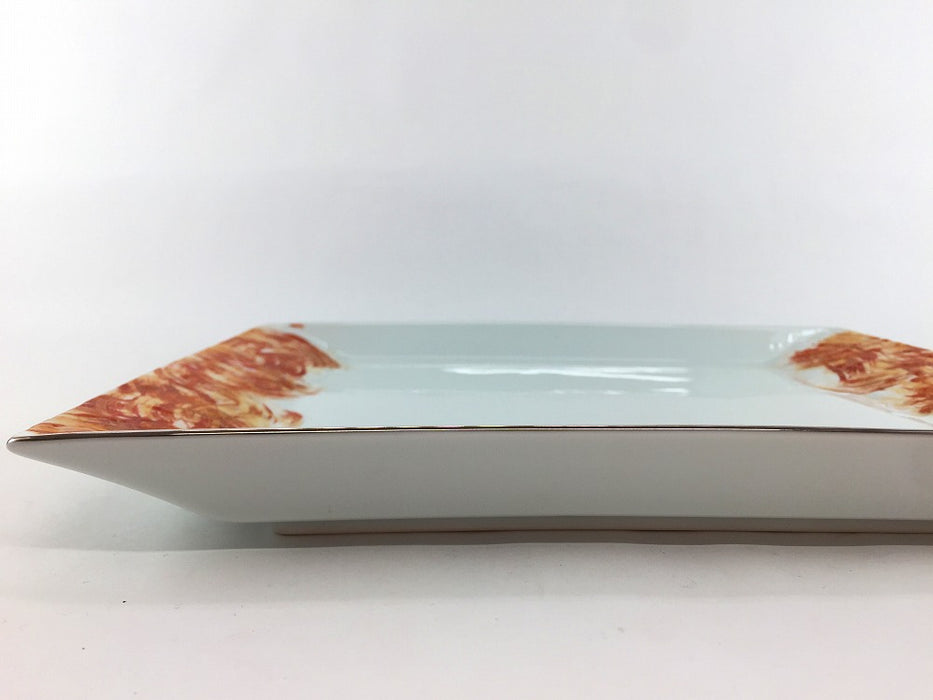 【SALE】紅金刷毛プレート皿　28cm　有田焼【訳あり】