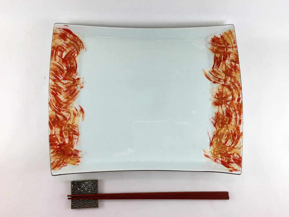 【SALE】紅金刷毛プレート皿　28cm　有田焼【訳あり】